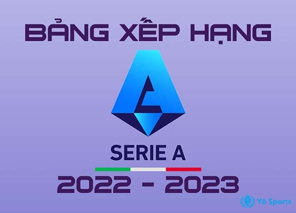 Xếp hạng Y Serie A mùa 2022/2023 cập nhật chính xác