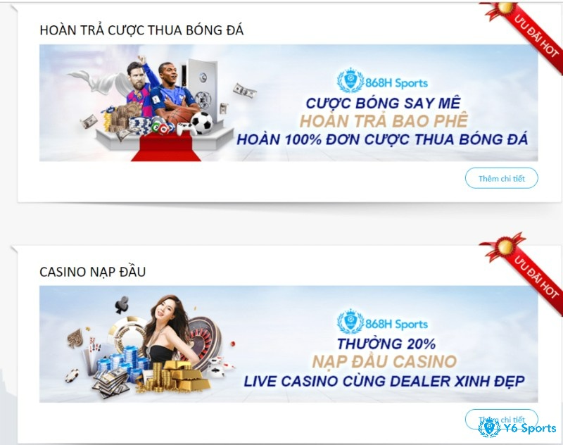 Cá cược tại 868H có nhiều ưu đãi hấp dẫn