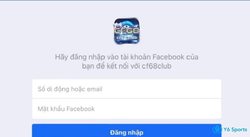 Đăng nhập CF68 bằng tài khoản mạng xã hội