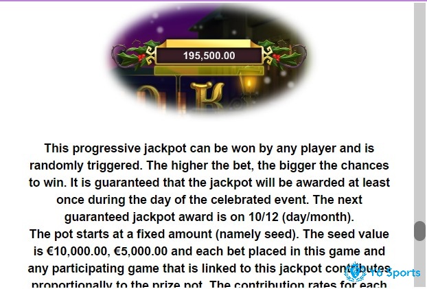 Jackpot của trò chơi được kích hoạt ngẫu nhiên